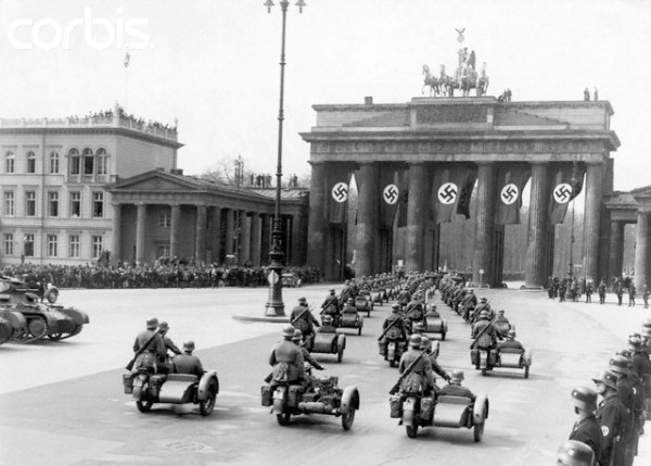 Nazi Parade Under Brandenburg Gate 1930